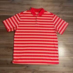 Nike Golf Red Stripe Athletic‎ Casual Polo Shirt Men XLarge Bin C-45
